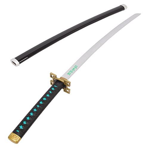 ASINKING 2022 新しい 鬼滅の刃 時透無一郎 刀 贈り物 厚手の生地 竹刀袋 ABS 霞柱 無一郎 日輪刀 きめつのやいば ときとう むいちろう にちりんとう 無一郎の刀 コスプレ かたな おもちゃ刀 丸形鞘 竹刃 鬼殺隊 木製 完成度高い 104cm 模造刀 模擬刀 剣 武器 (時透無一郎 银刃)