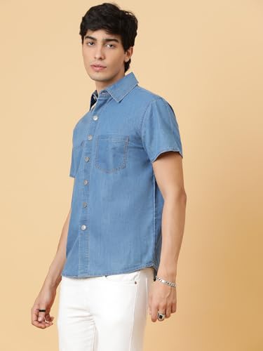 Image of KOTTY Men's Textured Casual Shirt - Long Sleeve||Button-Down Collar||Classic Fit
