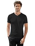 H2H Mens Basic Fashion Premium Washing Soft Cotton Blend V-Neck T-Shirts Black US L/Asia XL (CMTTS0197)