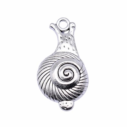 WYSIWYG 10pcs 32x17mm Snails Charms Antique Silver Color Zinc Alloy