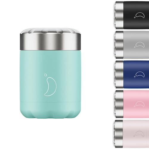 Chilly's Boîte Alimentaire - Récipient Alimentaire Réutilisable en Acier Inoxydable de Haute Qualité - Double Paroi Isolée pour Garder Les Aliments au Chaud ou au Froid - Vert Pastel, 300ml
