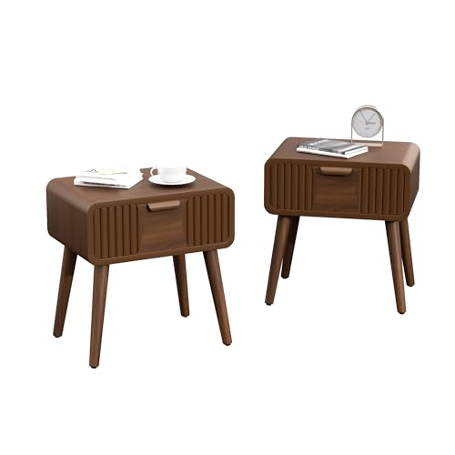 COSIEST Mid Century Modern Nightstands Set of 2, MCM Vintage