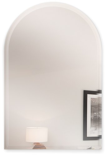 Fab Glass And Mirror Arch Wall Mirror, Beveled Edge With Hooks, 18" X 36", Clear (M-18X36Arc-Hks) #TOP14