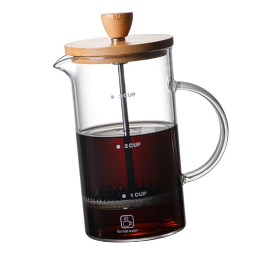Zerodeko Manual Coffee Pot Borosilicate Glass Coffee Maker Lid for Home Office and Camping Use