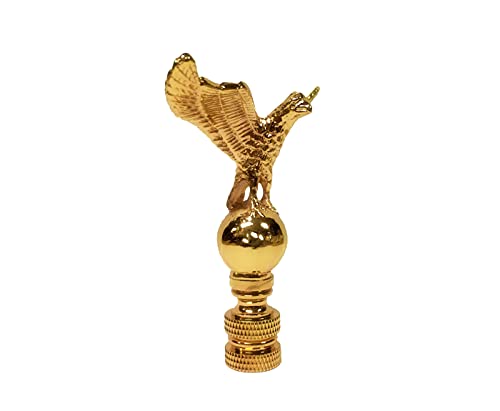 Image of Lamp Finial-EAGLE ON ORB-Polished Brass Finish, Highly detailed metal casting