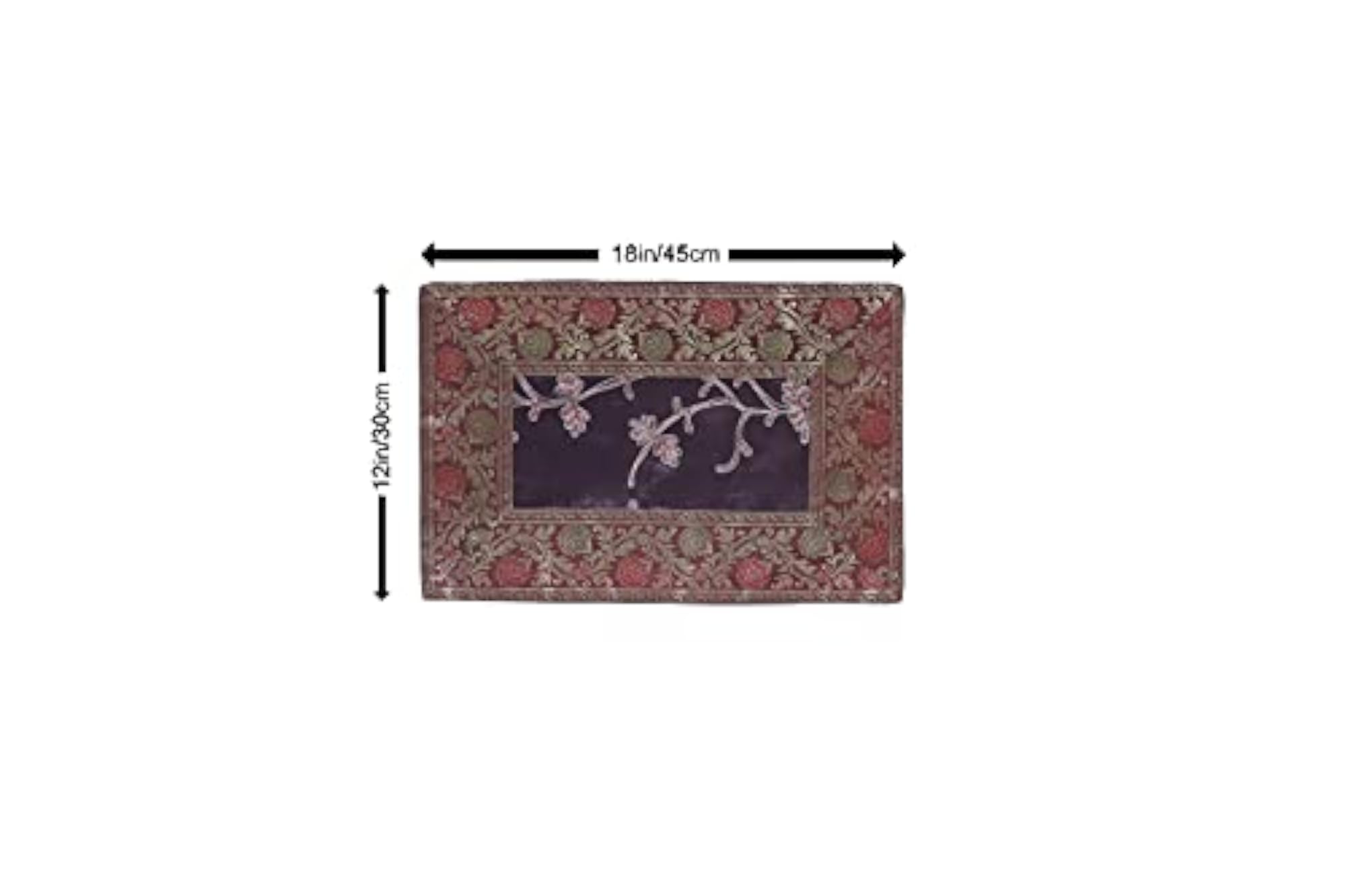 E- Embroidery Silk Dining Table Mats Set of 6