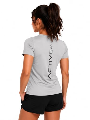 Image of 3Colors Women's Active Dry Fit Sports Active T-Shirt | Quick Dry Gym Workout Tee | Athletic Running Training Top-Active Signal