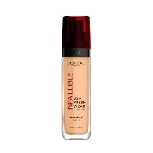 L'Oréal Paris Fondotinta Liquido Infaillible 32H, Coprente a Lunga Tenuta con Protezione Solare SPF25, Formula Waterproof e Idratante, Tonalità: 235 cool rosé