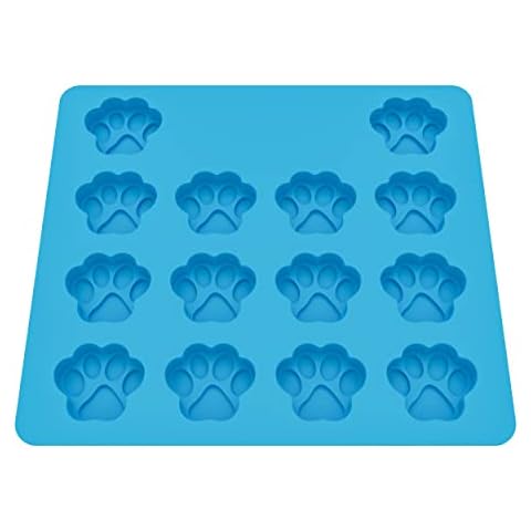 Large Non Stick Dog Paw Print Animal Claw Shaped Shape Silicone Mould Baking Tray 14 Section Dog Treat Ice Cube Chocolate Sweet Biscuits Cake Tray BPA Free Baking Mold Cover