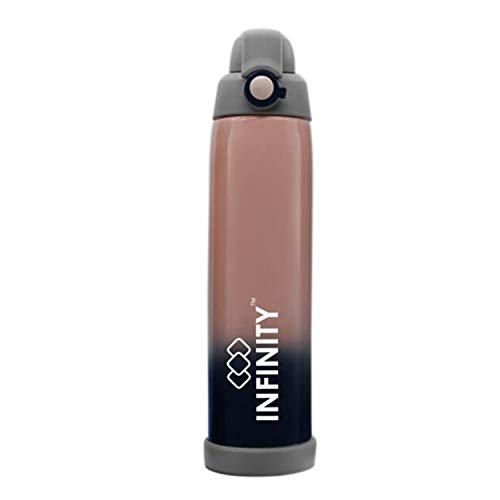 Image of Infinity Omega Hot Cold Double Wall Vacuum Flask Easy to Hold Stainless Steel Bottle (800ml, Brown)