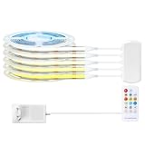 YGYCOBST 24V 5M CCT dimmbare LED COB Streifen, 5 Stück 1M verstellbare 2700K Warmwhite-6500K weiße COB LED Streifen mit Remote Contronl Kit für Unter-Kabinett akustische Panel Beleuchtung