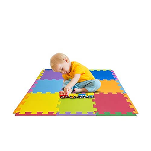 Kit Colorido 12 Placas Tapete Tatame EVA 50x50x1cm 10mm