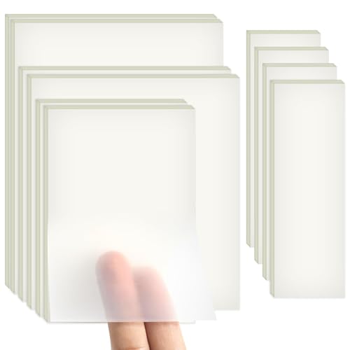 Hanyousheng 500 Sheets Transparent Sticky Notes, 4 Sizes Clear Post it Notes, Transparent Post it Notes, Self-Stick Note Pads, See Through Sticky Notes, Perfect for Writing in Text Books and Office