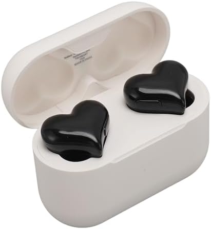 Jectse Earbuds Heart Shaped, HiFi Stereo Bluetooth Headphones with Charging Case, Noise Cancelling in Ear Earbuds for Workouts Sport Travel (Black), Jectsecik9zh72m1-11