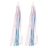 PATIKIL Bike Streamers, Colorful Scooter Handlebar Tassels Grips Ribbon Accessories Decorations for Bicycle Tricycle Handles, Pink Blue