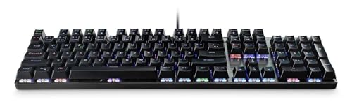 MediaRange Clavier Gaming mécanique Filaire Gaming Series avec 104 Touches et 14 Modes de Couleur, QWERTZ (DE/AT/CH), Noir/Argent