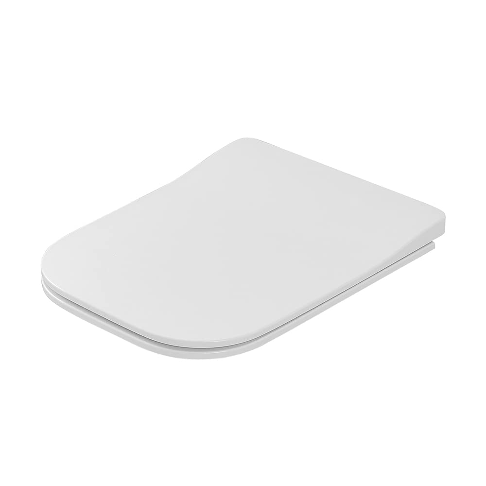 Inbagno Sedile WC dedicato Serie Metropolitan di RAK, Bianco Modello Slim in termoindurente, Chiusura Soft Close