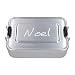Produktbild elasto  Personalisierte Brotdose mit Name aus Aluminium  BPA-freie Brotbox mit Gravur für Kindergarten, Schule & Ausflüge  Personalisierte Geschenke für Kinder (17x12x5 cm | Silber)