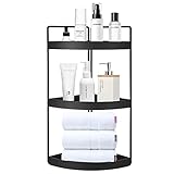 Bathroom Countertop Organizer, 3-Tire Vanity Tray Corner Shelf Storage Organizer for Makeup Cosmetic Perfume, Kitchen Spice Rack Metal Standing Shelf