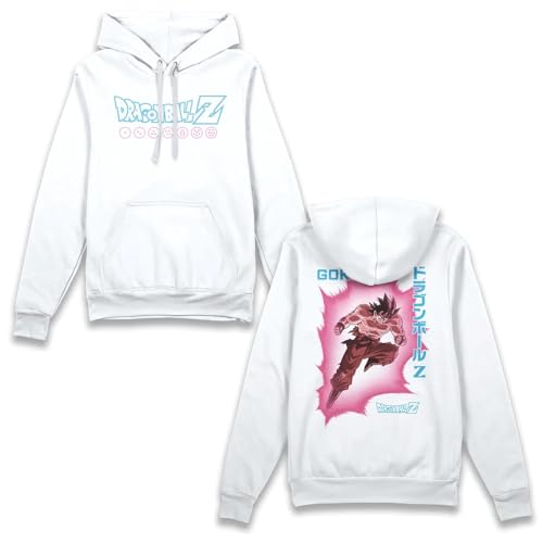 Bioworld Dragon Ball Z Super Saiyan Goku Sudadera con capucha para adultos, blanco, S