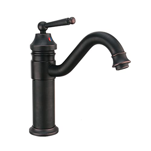 Robinet de salle de bain en laiton massif style bronze antique pour lavabo