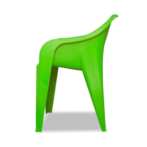 Image of Plastic Arm Chair for Home, Garden, Office, Living Room, Cafeteria Plastic Outdoor Chair | 1 Year Warranty | Color - Green | Set of 6