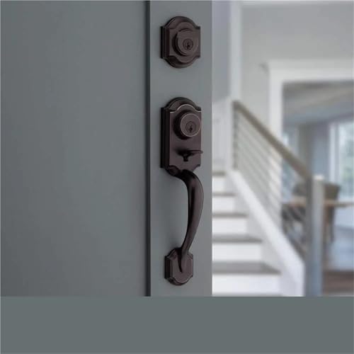 Ensemble poignée de porte bronze vénitien et serrure premium SmartKey