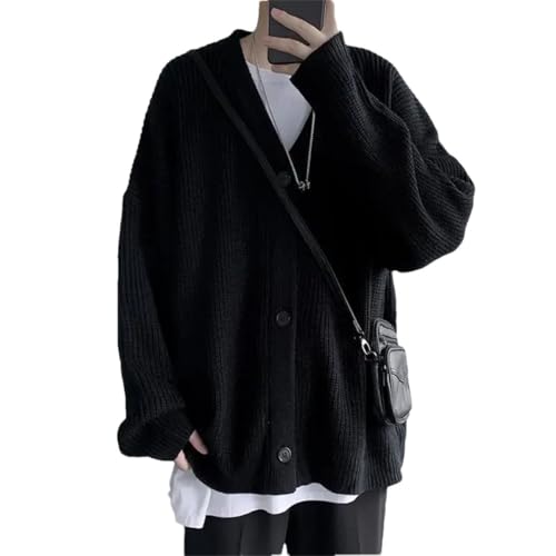Man Clothes V Neck Cardigan Knitted Sweaters Streetwear Vintage Tops