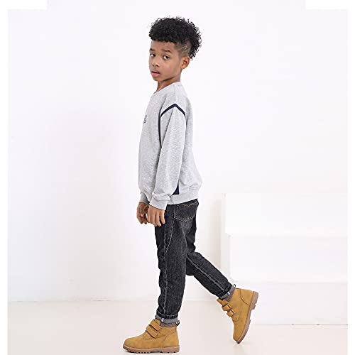 Tobfis Kids Waterproof Strap Work Boots (Toddler/Little Kid/Big Kid), Black Pu, 1 M Us #TOP1