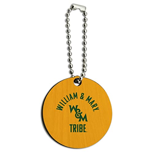 GRAPHICS & MORE College of William & Mary Tribe Wood Wooden Round Keychain Key Chain Ring