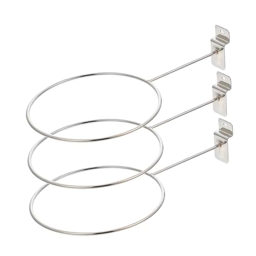 LOORGVEL 3Pcs Wall Mounted Basketball Holder Rack Iron Ball Storage Organizer for Displaying Sports Equipment for Basketball Soccer Balls and Hats
