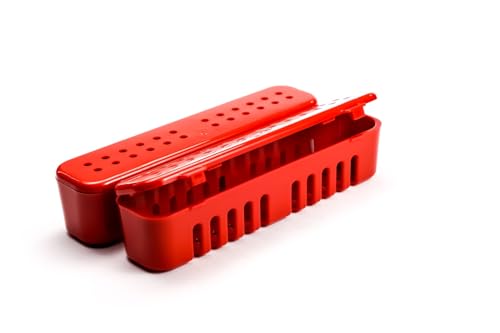 Kit 2 Unidades Estojo De Esterilização Caixa Organizadora em Autoclave Odontologia Manicure Podologia Médica OGP (VERMELHO)