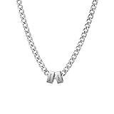 Amsgedhie Collana Personalizzata da Uomo con Nomi Incisi Catena in Acciaio Inossidabile in Argento, Nero, Oro Regalo per Festa del Papà, Regalo di Natale (2 Nome)