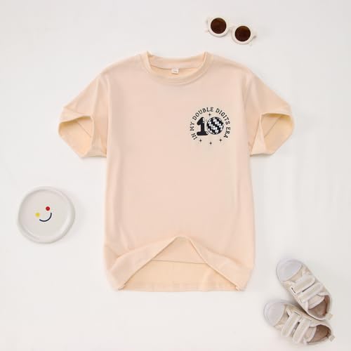 Image of IZYJOY in My Double Digits Era Shirts Girls 10th Birthday T-Shirts 10 Years Old Birthday Party Short Sleeve Summer Tee Tops