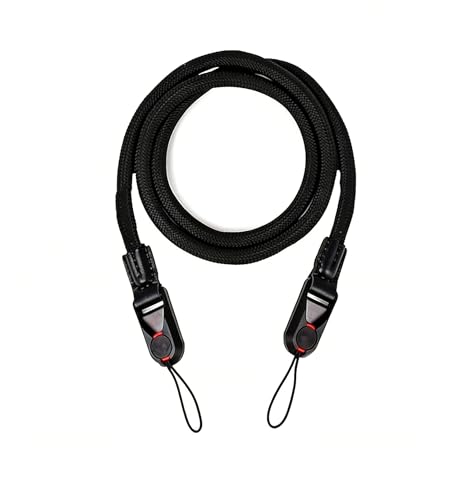 TASSFROO Sangle Appareil Photo Universelle Noir - Courroie de Cou Réglable en Nylon Haute Résistance pour Reflex DSLR et Hybrides - Cordon Épaule...