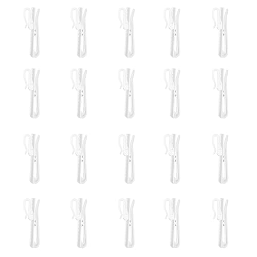 Image of 20 PCS Plastic Curtain Hooks Adjustable Pinch Pleat Curtain Clips Room Divider Curtain Hooks for Drapes