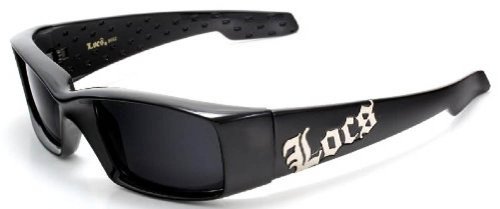 LOCS Sunglasses Hardcore Black Dark Lens OG Stylish Square 0152 w Bag