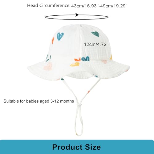Baby Toddler Sun Bucket Hats - Summer Protection Beach Hat Cotton Linen Baby Hat2