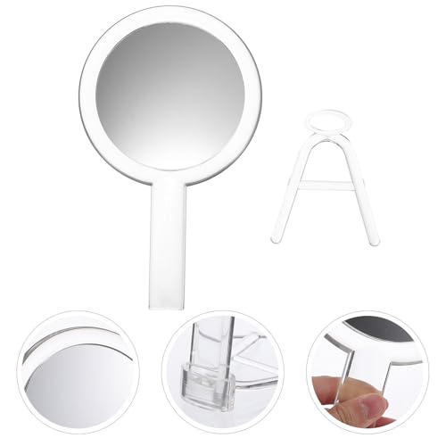 Espejo de maquillaje portátil de acrílico doble cara miniatura 7