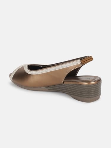 Image of Marc Loire Women's Open Toe Block Heel Metallic Fashion Sandals for Everyday