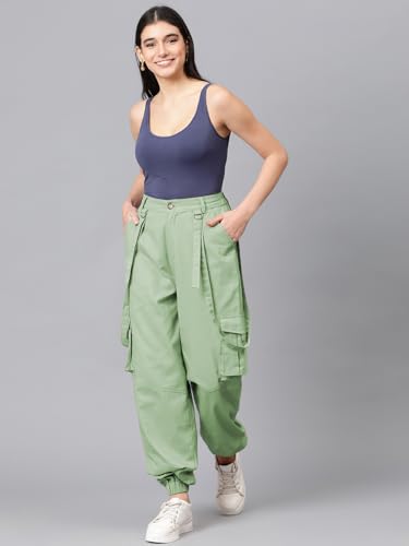 Image of KOTTY Women's High Rise Relaxed || Straight || Joggers Fit Cargo's for Pants || Trousers