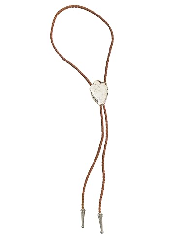 Image of Daisy Del Sol Bolo Tie Turquoise Stone Braided Vegan Faux Leather Silver Tips Handmade Necklace Adjustable Boho Western Jewelry