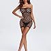 AndThere Womens Sexy Fishnet Lingerie Bodysuit Sheer Mesh Babydoll Tube Mini Dress Strapless Hollow Out Chemise Stretchy Nighties for Clubwear Black