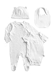 Marks & Spencer 4-Teilige Erstaustattung Mit Hohem Baumwollanteil Und Schriftzug „Born In 2026“ (0-6 Mo.) Weiss 3-6 Monate