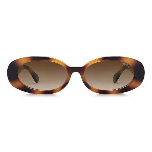 Image of SOJOS Ocean Collection Retro Oval Polarized Sunglasses Women Men SUNLIGHT
