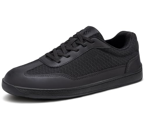 LARNMERN Arbeitsschuhe Herren Sicherheitsschuhe rutschfeste Barfußschuhe mit Breiter Spitze Stahlkappenschuhe Sportlich Schutzschuhe Atmungsaktive 51654 (43 Herren,Schwarz)