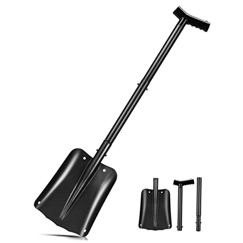 SUPVOX Snow Shovel for Car Telescopic Aluminum Alloy Remover Comfortable Grip Ice Scraper Quick Snow Removal