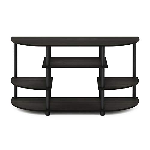 Furinno JAYA TV Stand, Simple Design Corner Entertainment Center, TV Console for TV up to 46 Inch, for Living Room, Bedroom, Espresso