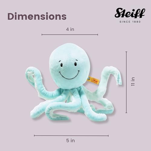 Steiff Soft Cuddly Friends Ockto Oktopus - 27 cm - Kuscheltier für Kinder - Plüschtier - weich & waschbar - türkis - (063770)