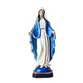 12-inch Our Lady of Grace Statue, Resin Hand Painted Full Color Our Lady of Grace Statue, Religious Sacraments Statues and Religious Decor Blessed Mother Statue, Suitable for Interior Home Decor